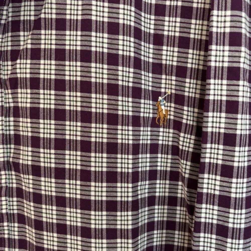 Ralph Lauren Mens Size 5XB Purple Plaid Button Down Shirt - Picture 3 of 7